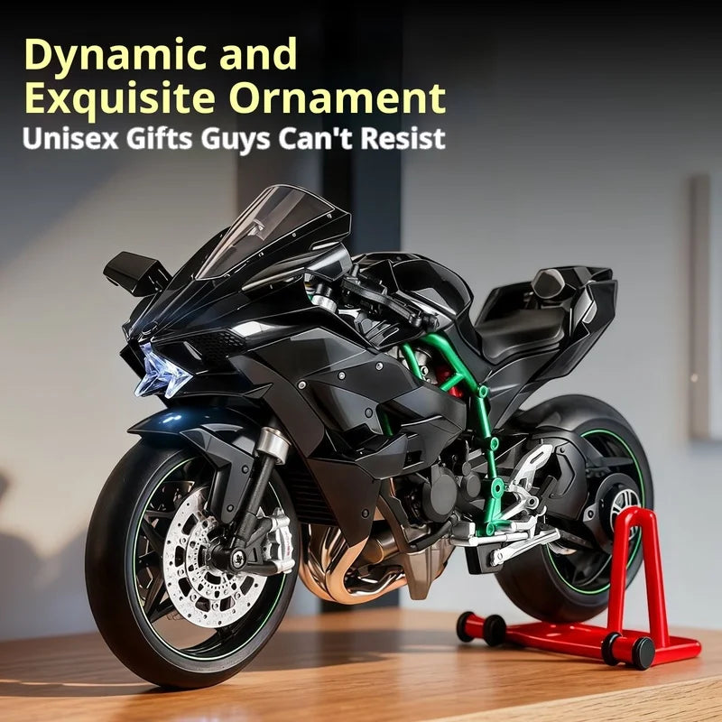 Kawasaki Ninja H2R 1:9 Scale Dynamic Model - Smoke Effect Alloy Motorcycle in Gift Box, Collector‘s Edition Cars